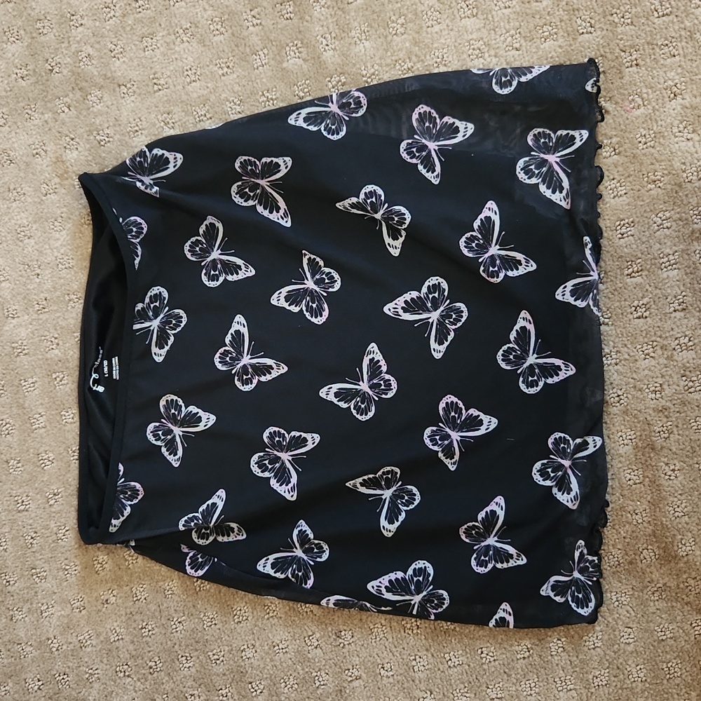Art Class girls Large black skirt with white butterflies.